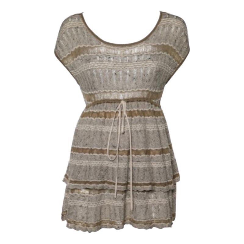 Kenzo - Mini robe à volants en laine et mohair - Beige S