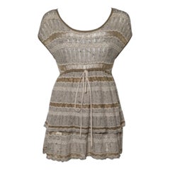 Kenzo - Mini robe à volants en laine et mohair - Beige S