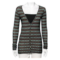 M Missoni Mehrfarbige gemusterte langärmlige Strickjacke mit langen Ärmeln S