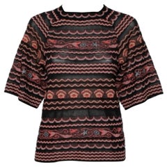 M Missoni Mehrfarbig Wave gemustertes Lurex-Strickoberteil S