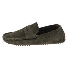 Mocasines Slip On de Ante Verde Gucci Talla 41