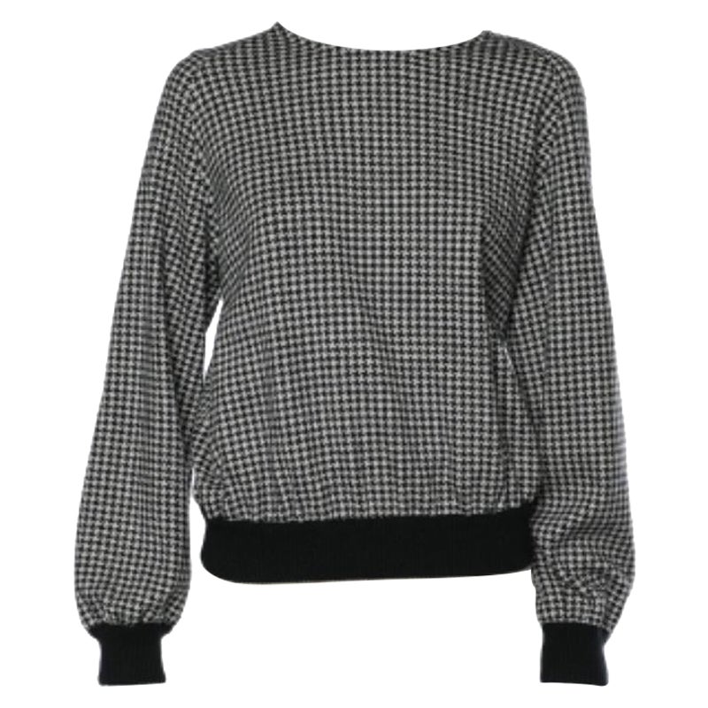 Max Mara Felpa in lana grigia con motivo pied-de-poule M.