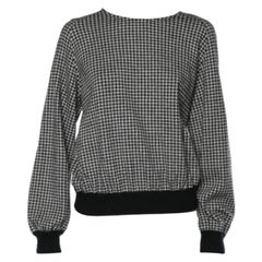 Max Mara Felpa in lana grigia con motivo pied-de-poule M.