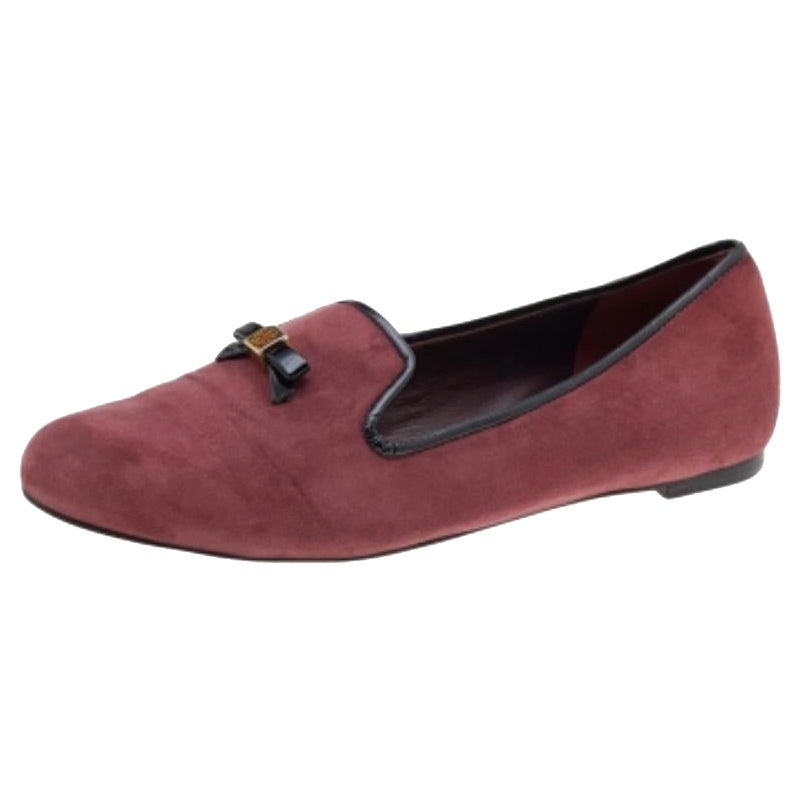 Tory Burch Burgunderfarbene Wildleder-Rauch-Sessel Größe 38,5