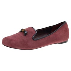 Tory Burch Burgunderfarbene Wildleder-Rauch-Sessel Größe 38,5