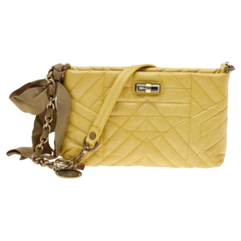 Lanvin Gelb Gesteppte Leder Happy Pocket Crossbody Tasche im Angebot