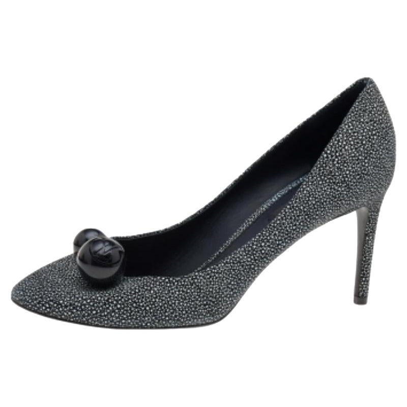 Louis Vuitton - Escarpins à bout pointu en cuir gris - Taille 38,5