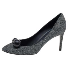 Louis Vuitton - Escarpins à bout pointu en cuir gris - Taille 38,5