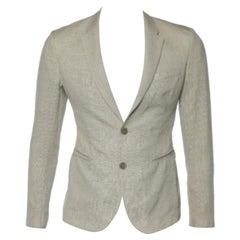 Emporio ARMANI Blazer beige de lana texturizada con botones delanteros S