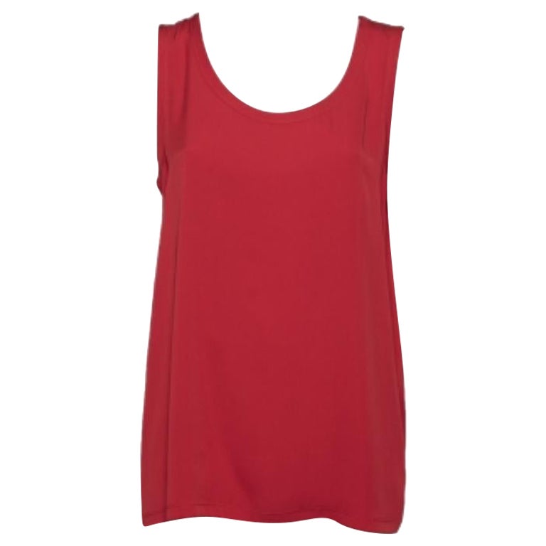 Top sin mangas de seda roja Dolce & Gabbana M en venta