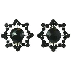 Victorian Jet Earclips 2