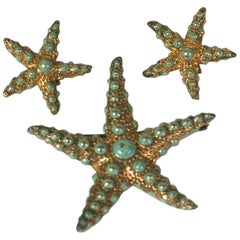 Ralph DeRosa Sterling Vermeil Vintage Starfish Suite