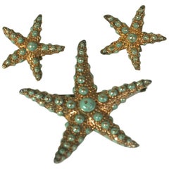 Ralph DeRosa Sterling Vermeil Retro Starfish Suite