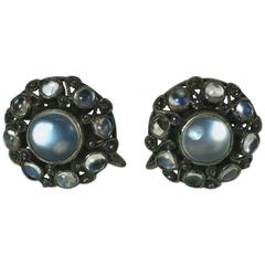 Lovely Moonstone Cabochon Earrings