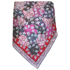 Sciarpa di cotone floreale rosa e rossa Emilio Pucci