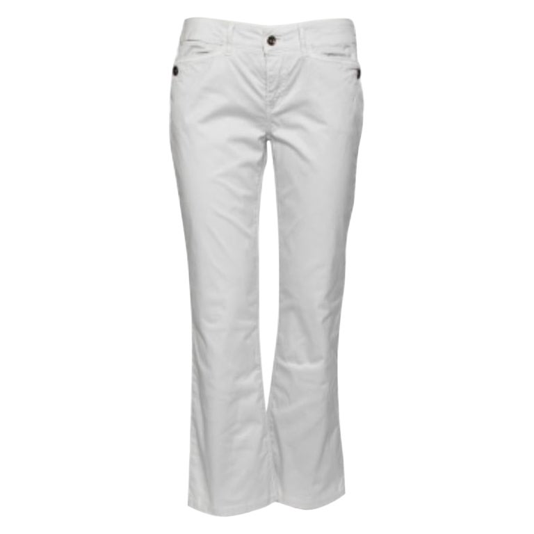 EMPORIO ARMANI  Pantaloni in cotone bianco dal taglio regolare M.