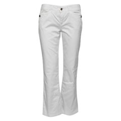 EMPORIO ARMANI  Pantaloni in cotone bianco dal taglio regolare M.