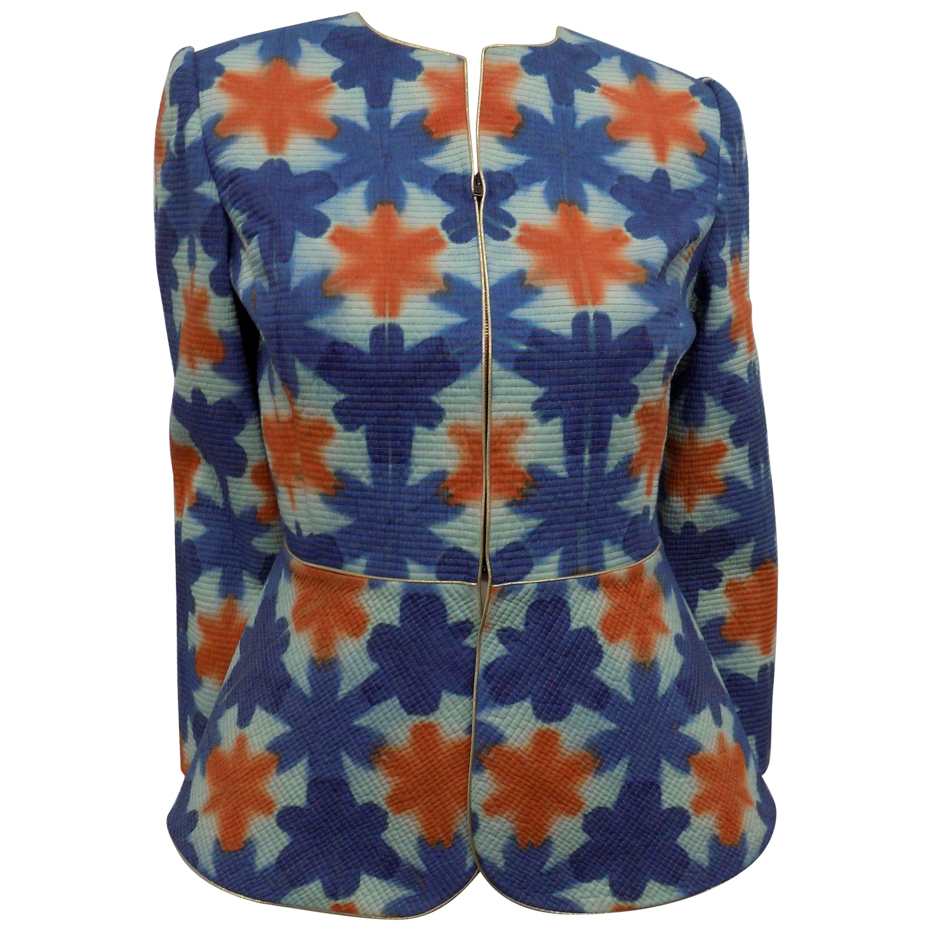 Mary McFadden Couture Tie-Dye Peplum jacket  For Sale
