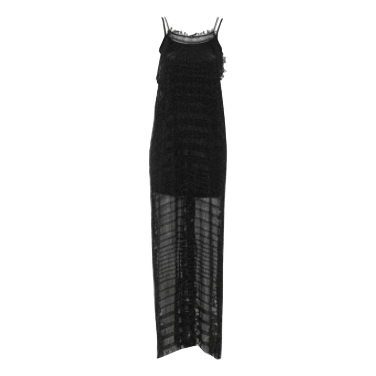 Missoni Black Lurex Crochet Knit Maxi Dress M For Sale