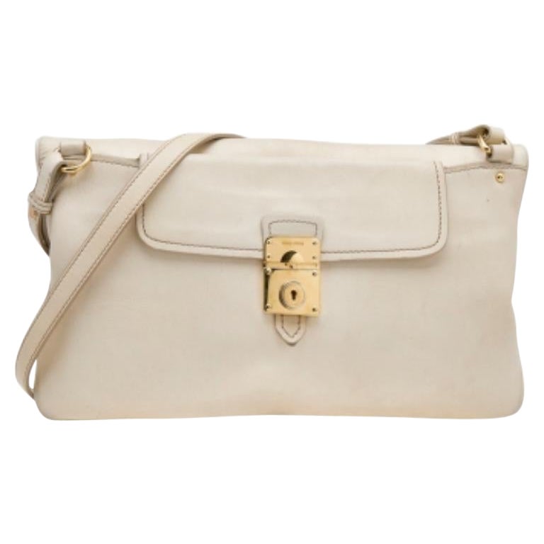 Sac à bandoulière en cuir crème de Miu Miu