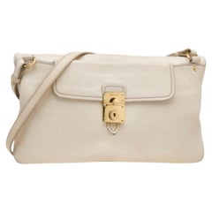 Sac à bandoulière en cuir crème de Miu Miu