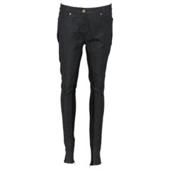 Versace Navy Blue Denim & Black Jersey Jeggings M