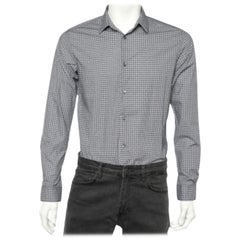 Emporio ARMANI Camisa Slim Fit Logotipo Azul Algodón M