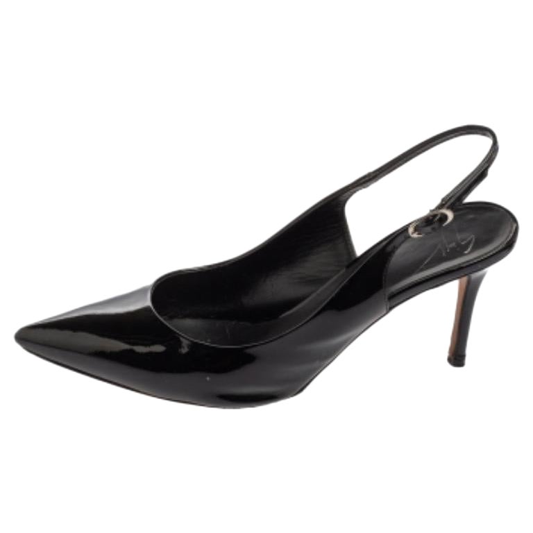 Giuseppe Zanotti Schwarze Slingback-Pumps aus Lackleder Größe 38