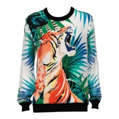 Roberto Cavalli Multicolor Printed Silk Long Sleeve T-Shirt M