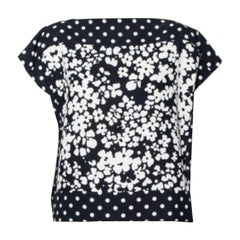CH Carolina Herrera Top carré à imprimé floral marine et blanc M