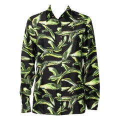Chemise Emilio Pucci imprimée d'oiseaux noirs et verts M