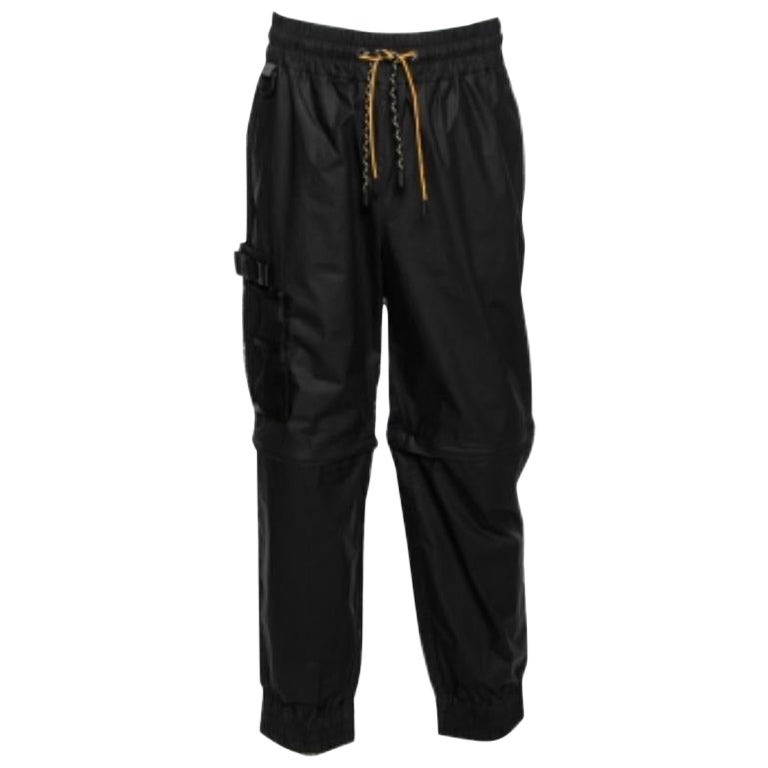 Fendi Black Synthetic Convertible Zipped Cargo Trousers M For Sale