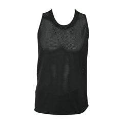 Fear of God Camiseta negra de punto perforado sin mangas S