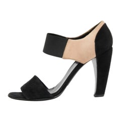 Prada - Sandales à lanières en daim noir/beige - Taille 38