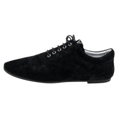 Louis Vuitton Black/Silver Glitter Suede Lace Up Oxfords Size 39