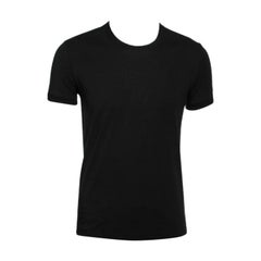 Dolce & Gabbana Camiseta de manga corta de algodón negro y cuello redondo S