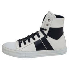 Amiri Weiß/Schwarze Sonnenuntergang High Top Turnschuhe aus Leder Größe 40