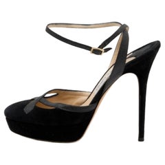 Jimmy Choo - Sandales à plateforme en daim et paillettes - Taille 39