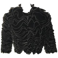 Alexander McQueen 2017 Black and Ivory White Ruffle Frill Cardigan Knit $2595 12