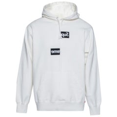Supreme x Comme des Garçons White Terry Knit Split Logo Hoodie L