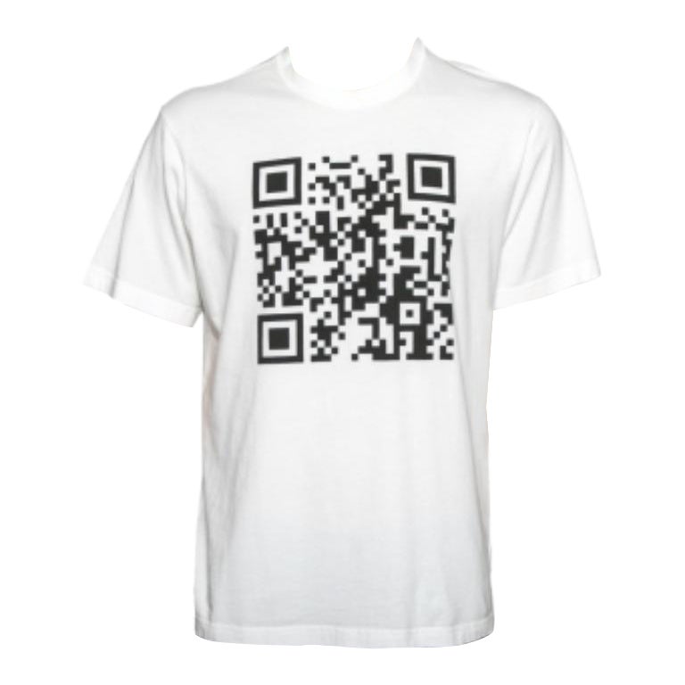 Vetements Camiseta blanca de algodón con código Qr impreso y cuello redondo M en venta