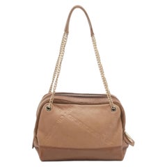 CH Carolina Herrera Brown Leather And Suede Chain Satchel