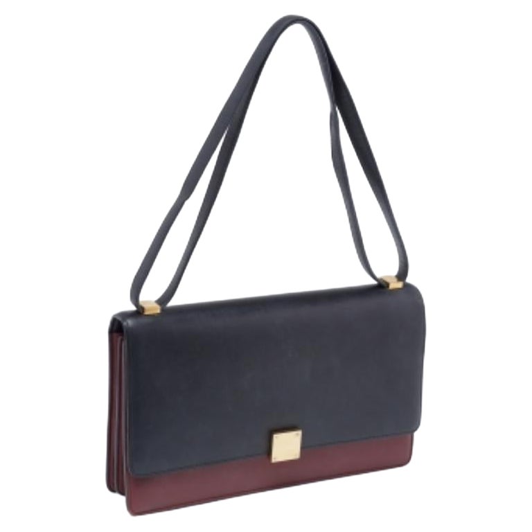 Celine Black/Red Leather Medium Case Bag For Sale