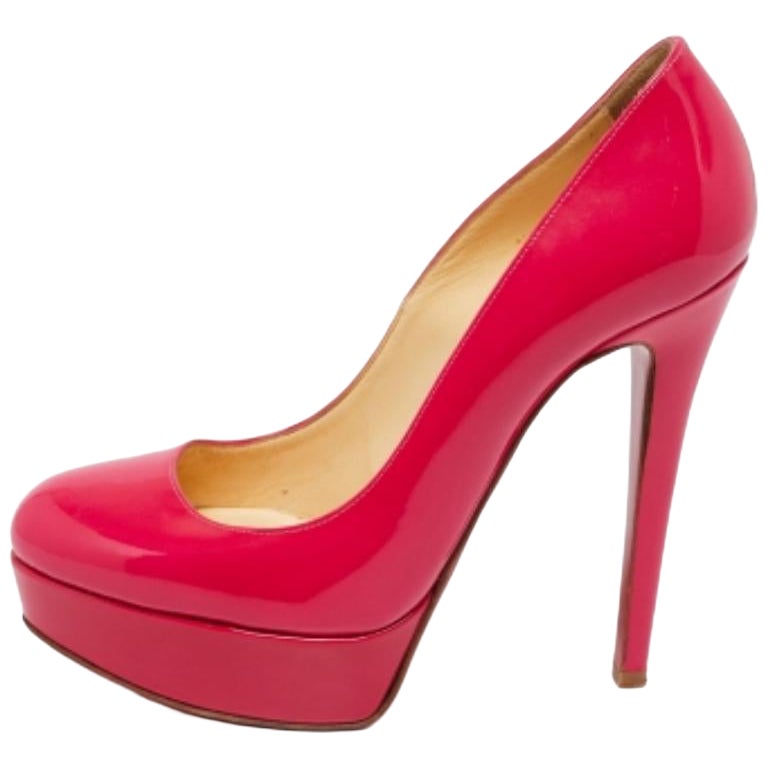 Christian Louboutin Bombas de charol rosa neón Bianca Talla 36
