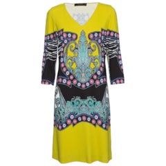 Etro Vestido de crepé estampado multicolor con cuello en V M