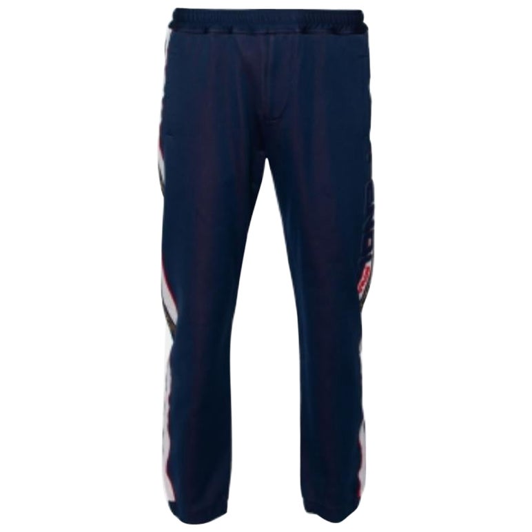 Fendi x Hey Reilly Blue Jersey Logo Tape Trimmed Trackpants L For Sale