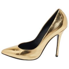 Giuseppe Zanotti escarpins à bout pointu en cuir doré taille 40,5