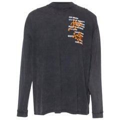 Off-White Grey Terry Knit Pictogram Incompiuto Sweatshirt L