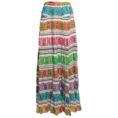 Roberto Cavalli Jupe longue en coton imprimé multicolore L