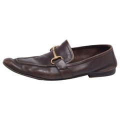 Gucci Mocassini Jordaan Horsebit in pelle marrone scuro taglia 44